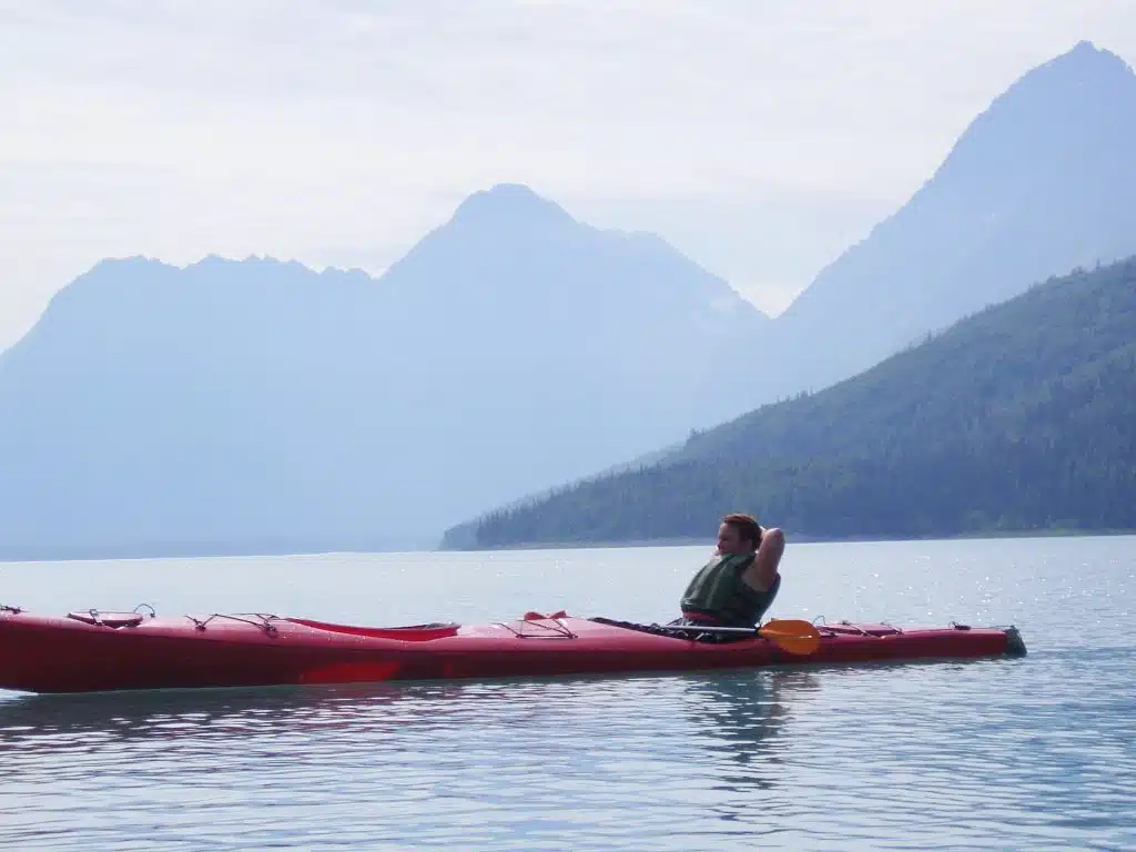 Lake kayaking in Alaska