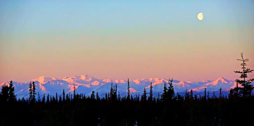 Alpenglow on the mountains
